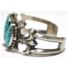 Image 3 : Old Pawn Navajo Spider Web #8 Turquoise Sterling Silver Cuff Bracelet - Harrison Bitsue