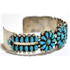 Image 2 : Old Pawn Zuni Turquoise Needlepoint Sterling Silver Cuff Bracelet - Irene Paylusi