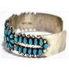 Image 3 : Old Pawn Zuni Turquoise Needlepoint Sterling Silver Cuff Bracelet - Irene Paylusi