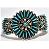 Image 1 : Old Pawn Turquoise Needlepoint Sterling Silver Cuff Bracelet - CJ