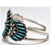 Image 3 : Old Pawn Turquoise Needlepoint Sterling Silver Cuff Bracelet - CJ