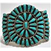 Image 1 : Old Pawn Turquoise Needlepoint Sterling Silver Cuff Bracelet - JAD