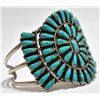 Image 2 : Old Pawn Turquoise Needlepoint Sterling Silver Cuff Bracelet - JAD