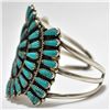Image 3 : Old Pawn Turquoise Needlepoint Sterling Silver Cuff Bracelet - JAD