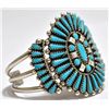 Image 2 : Old Pawn Turquoise Needlepoint Sterling Silver Cuff Bracelet - A & V V