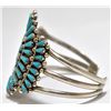 Image 3 : Old Pawn Turquoise Needlepoint Sterling Silver Cuff Bracelet - A & V V