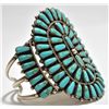 Image 2 : Old Pawn Turquoise Needlepoint Sterling Silver Cuff Bracelet
