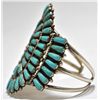 Image 3 : Old Pawn Turquoise Needlepoint Sterling Silver Cuff Bracelet
