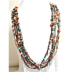 Old Pawn Multi-Stone & Shell 7-Strand Necklace