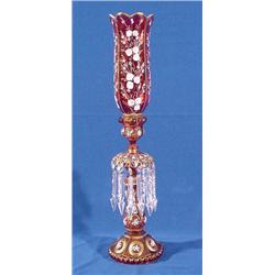 Lot 018_: Tall Glass Candle Lamp, Ca. 1920