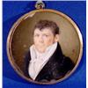 Lot 027_: Signed Miniature of Fat Man on Ivory, Ca. 1835