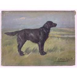 Lot 043_:  G. Muss Arnolt  Signed O/C - Black Wavy Terrier