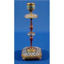 Lot 062_: Enameled Candle Holder, Ca. 1900