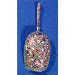 Lot 068_: Russian Enameled Silver Scoop, Ca.1890