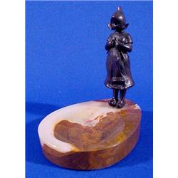 Lot 089_: Bronze of Maiden on Alabaster Base