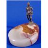 Lot 090_: Bronze Knight on Alabaster Base