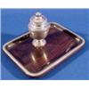 Lot 093_: French Silver Ink Pot on Rosewood Tray, Ca. 1890