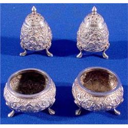 Lot 098_: 4 Piece Sterling Salt & Shaker Set