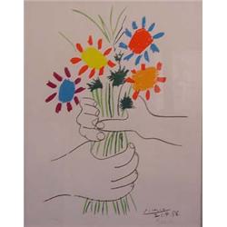 Lot 100_: "Picasso" Signed Litho - Floral Bouquet