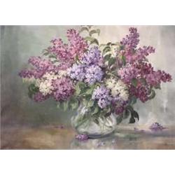 Lot 109_G_: Signed yet illegible O/C Still Life of Lilacs