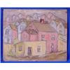 Lot 109_H_: Alex Warshawsky Acrylic on Masonite Cityscape