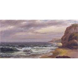 Lot 112_: J.B. Morse Signed O/C Seascape, Ca. 1878