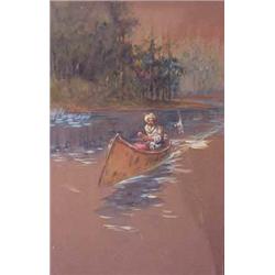 Lot 117_A_: Watercolor and Gauche on Paper, Adirondack Scene