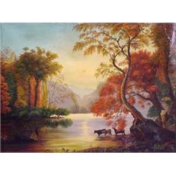 Lot 119_: L. L. Lowell Signed O/C Landscape, 1871