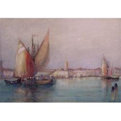 Lot 122_: F. A. Carter Signed Watercolor of Venice, Ca. 1890