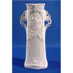 Lot 130_: Bisque Porcelain Art Novae 2 Handled Vase