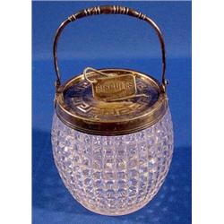 Lot 160_: Cut Glass Biscuit Jar