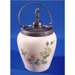 Lot 162_: Milk Glass Cracker Jar