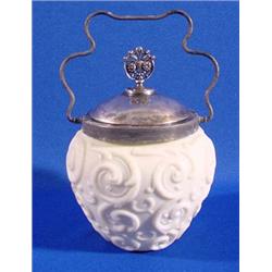 Lot 163_: Milk Glass Biscuit Jar