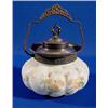 Lot 166_: Milk Glass Melon Form Cracker Jar