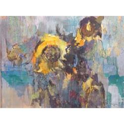 Lot 176_: Rose Baumrucker Signed MM Painting Sunflowers, Ca. 1960