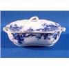 Image 1 : Lot 184_: Flow Blue Covered Semi-Porcelain Vegetable Dish