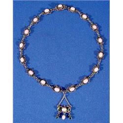 Lot 252_: Victorian Opal & Enameled Silver Necklace