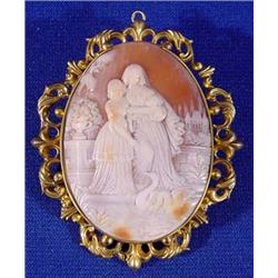 Lot 253_: Shell Carved Cameo Pin