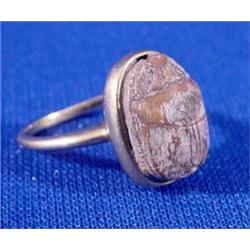 Lot 255_: Probably Ancient Egyptian Scarab Bead, Mounted as Ring