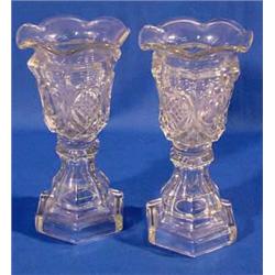 Lot 301_: Pair of Early Reproduction Sandwich Glass Vases