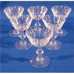 Lot 327_: Set of 6 Hawkes Signed Fine Cut Crystal Champagne Glasses