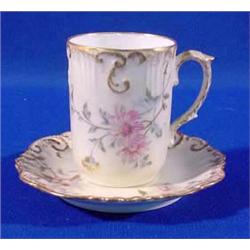 Lot 359_: Hand Painted Porcelain Cup and Saucer Marked France