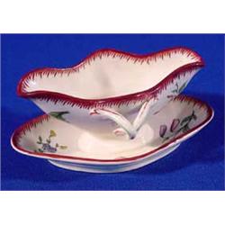 Lot 360_: Sarreguemines - Strasbourg H & C Porcelain Miniature Sauce Boat