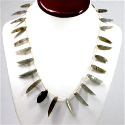 165.54 ctw Natural Black Laborite Beads Necklace
