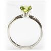 Image 1 : Natural 1.25ctw Peridot Round .925 Sterling Silver Ring