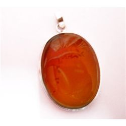 Natural 66.30 ctw Susunight Oval Pendant .925 Sterling