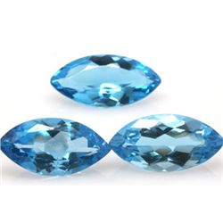 Natural Blue Topaz Marquise Cut 8x16mm 3 pcs 13.98 ctw
