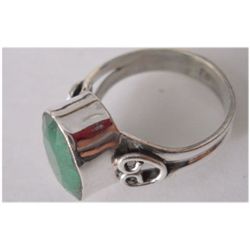 Natural 20.50 ctw Emerald Oval Ring .925 Sterling