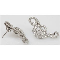 Natural 4.96g CZ Earrings .925 Sterling Silver