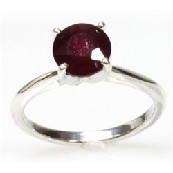 Natural 1ctw Ruby .925 Sterling Silver Ring